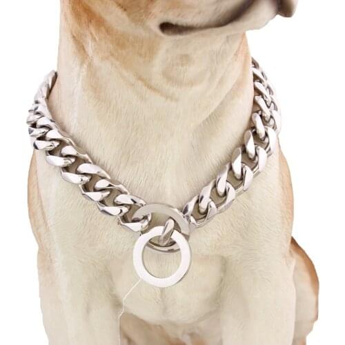 10"-40" For Choose 12mm Cool Silver Color Stainless Steel Curb Cuban Link Dog Chain Necklace