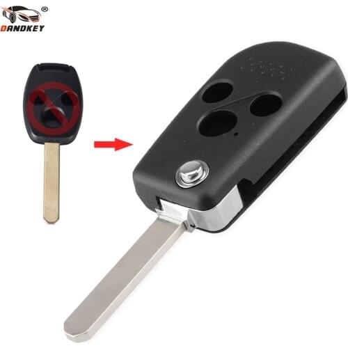 Dandkey Modified 3 Buttons Remote Car Key Shell Cover Styling Case For Honda ACCORD CRV CIVIC ODYSSEY Pilot