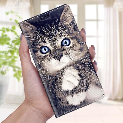 PHONE CASECat Butterfly Painted Wallet Flip Case For Xiaomi POCO M3 X3 NFC Redmi 6A 7A 8 9 9A 9C 9T Note 4 4X 7 Pro Card Slot Co
