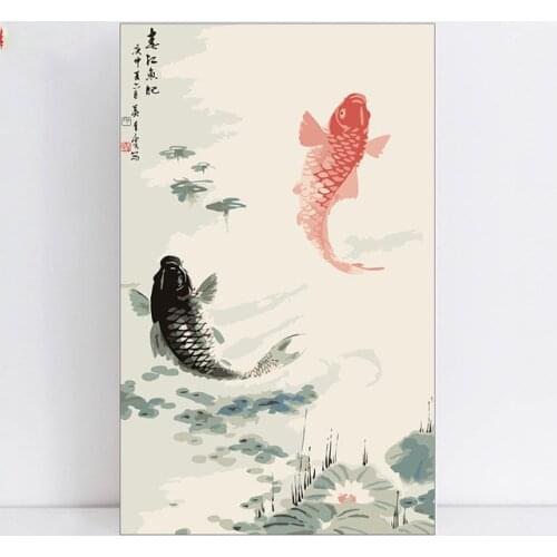 Ink Pisces paintings drawing coloring by numbers on canvas with frame numbering paint number kits acrylic