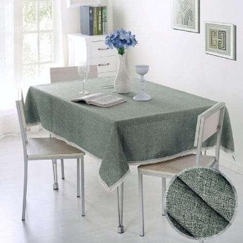 Decorative Tablecloth Imitation Linen Lace Table Cloth Dining Table Cover Home Decoration