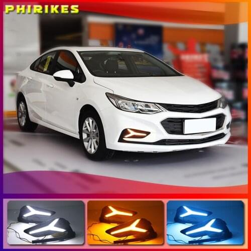 2Pcs DRL For Chevrolet Cruze 2016 2017 2018 Daytime Running Lights fog lamp cover headlight 12V Daylight signal for Chevy