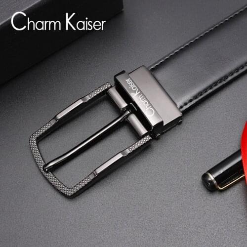 CalacmKlelm rotary pin buckle double-sided leather belt, leisure joker young and middle-aged belt
