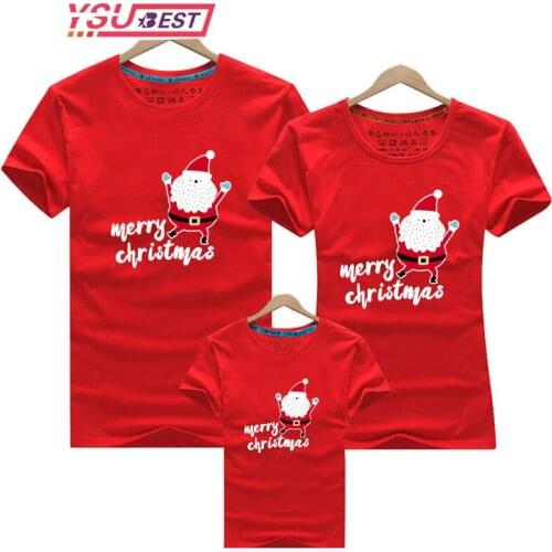 Family Look T-shirt New Year Family Matching Clothing Mother Daughter Clothes Merry Christmas Mother Son Outfits Dad Son Clothes