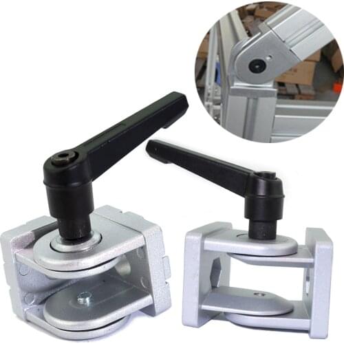 1pcs Die cast zinc alloy Flexible Pivot Joint Connector with Handle corner hinge for Aluminum Extrusion Profile 30s 40s