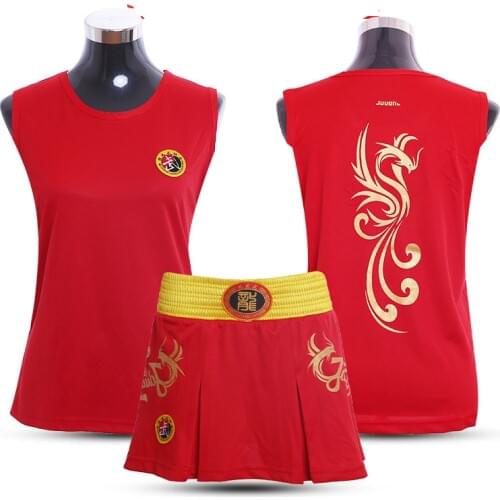 JDUanL Phoneix Kids Girls/Women Sanda Wushu MMA Boxing Short Skirts+T Shirts Martial Arts Muay Thai Uniforms Fight Outfits DCE