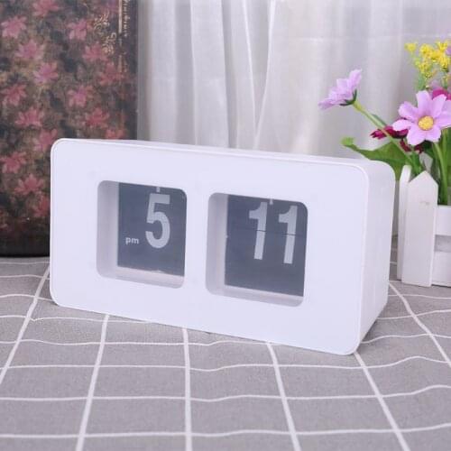 K5DC Retro Auto Flip Clock Number Classic Stylish Modern Desk Wall Clock