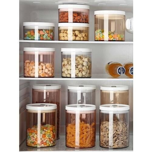 Transparent High Transparent Covered Food Container Kitchen Storage Bottle Store Food Ingredient Candy Biscuit Storage Jar Home