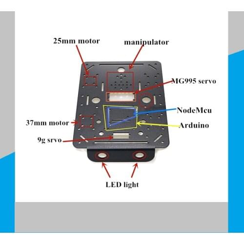 Metal Panel Frame for 4wd Car Tank Chassis DIY RC Toy Robot Vehicle for Arduino and ESP8266 Nodemcu Remote Control