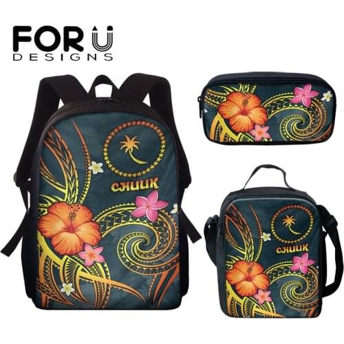 FORUDESIGNS Mini School Bags for Children Pohnpei Polynesian Samoan Hibiscus Printing Fashion Back Pack Student School Book Bag