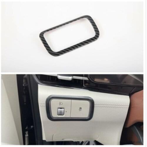 For Hyundai Mistra 2021+ Car Front Headlight Switch Button Cover Trim Styling Garnish Sticker ABS Carbon fiber