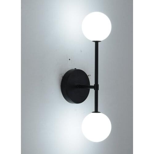 Nordic Led Glass Wall Lamps Bedside Stairs Bedroom Bathroom Mirror Light Copper Black Wall Sconce Indoor Decor Home Lighting G9