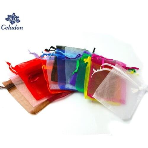 New Arrival 10PCS Multi Colors Jewelry Packaging Transparent Gauze Bag Casamento 9x12cm korah Wedding Gift Bags Organza Pouch