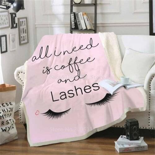 Pink Gold Eyelash Plush Blanket For Beds Sofa Fleece Throw Cartoon Blanket Winter Bedclothes Bedspread Thick Rectangle Blankets