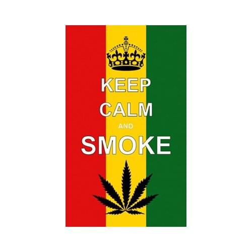 BOB Marley Reggae Rasta Hippie Band 420 somewhere keep calm and smoke Flag
