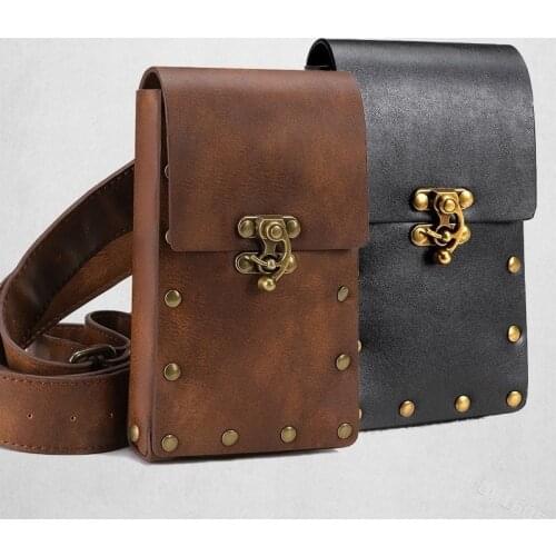 Medieval Renaissance Waist Ring Belt waist pouch bag Costume For Women Men Viking Knight Pirate Cosplay Leather Retro pockets