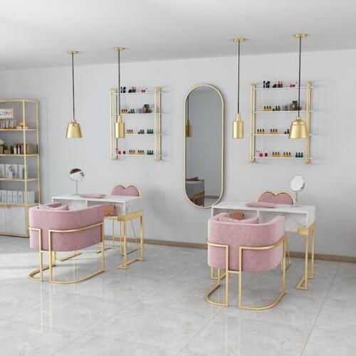 Nordic Light luxury marble manicure table and chair set high end net red manicure table