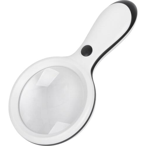 10X Handheld Magnifier Lighted Magnifying Glass Lens Large Diameter 88mm with Warm and Cool LED Lights for Reading
