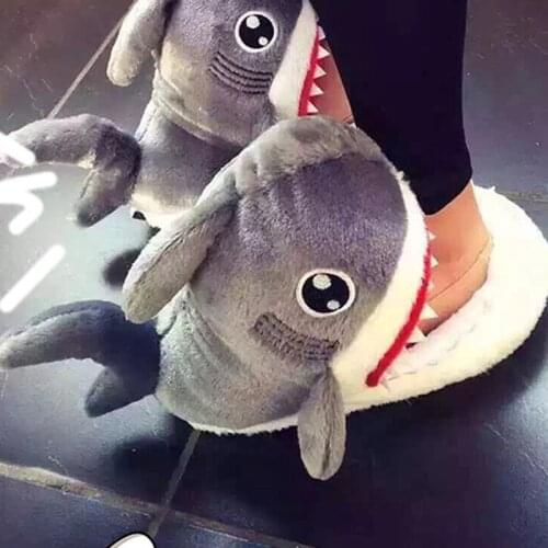 Cartoon Shark Funny Shoes Girls Lovely Indoor Slippers Ladies Home Shoes 2021 Fashion Plush Warm Slippers Women
