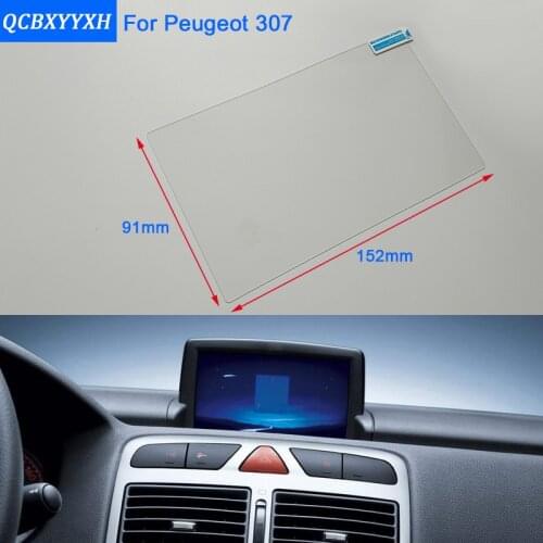 QCBXYYXH For Peugeot 307 Car Styling GPS Navigation Screen Glass Protective Film Dashboard Display Protective Film