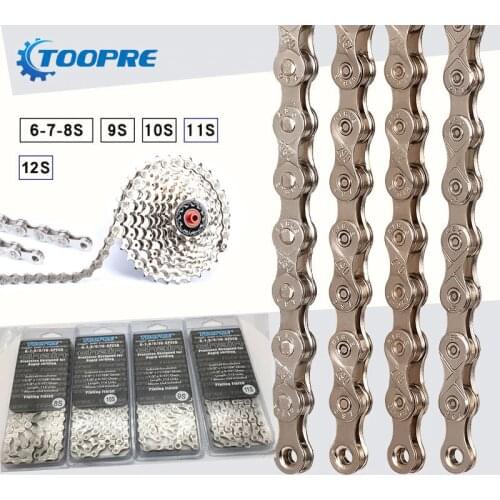 Cycling Bicycle Chain 6S 7S 8S 9S 10S 11S 12S Speed Steel 116 Link MTB Mountain Road Bike Flywheel Shift Chain With Magic Buckle