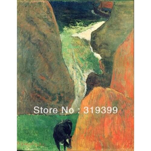 Animal Oil Painting Reproduction on Linen canvas,rine avec vache. Au dessus du gouffre,DHL Ship,Museum Quality