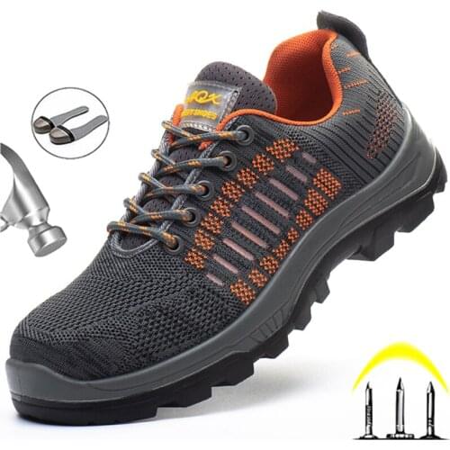 Outdoor Safety Shoes Men Construction Work Shoes Indestructible Industrial Shoes Work Sneakers Anti-puncture Safety Boots Male