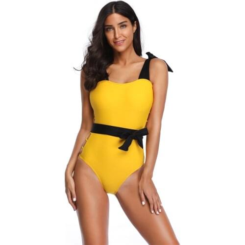Women Swimming Suit Sexy Cutout Lace-up Backless Swimsuit