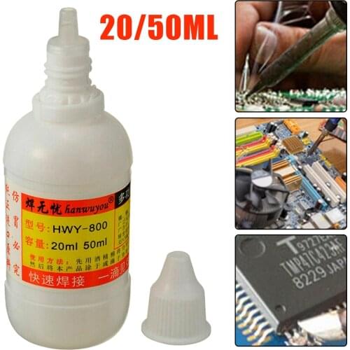 20ml/50ml Stainless Steel Liquid Flux Welding Solder Non-toxic Copper HWY-800 Paste Flux Liquid Solders Water Liquid Solders