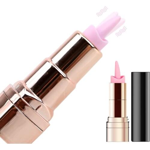 Clit Stimulator 10 Frequency Lipstick Shape Vibrator G-spot Vibrator Silicone Bullet Tongue Licking Vibrator