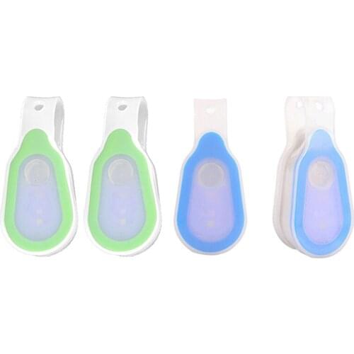 2Pcs LED Flashlight Clip On To Clothing LED Magnetic Lights Running Button Silicone Clip Lamp For Hiking Running