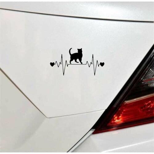 20.3*10.3cm Cat Heartbeat Lifeline Fun Window Bumper Sticker Vinyl Decal Rear Window Car Sticker Body Decals