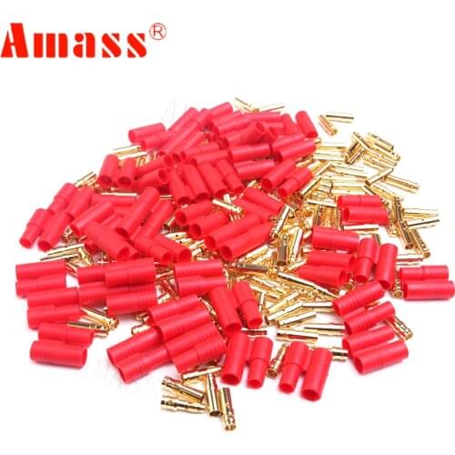20pcs/lot Amass 3.5mm Gold Bullet Banana Connector Plug With Protective Sleeve For Rc ESC Battery Motor (10 pair)