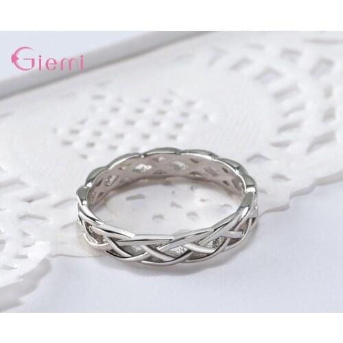 925 Sterling Silver Jewelry Hollow Band Ring Temperament Personality Fashion Gift Female Male Unisex Finger Decoration Accessory