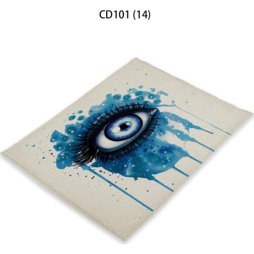Abstract Printed Eye Pattern Dish Mat Drink Coasters Big Eyes Tischset Placemat Fast Food Restaurant Use Pad Servilletas Tela