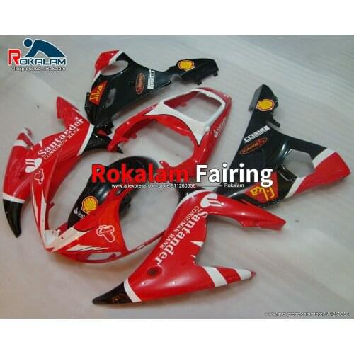 Custom Free Fairings For Yamaha YZF600 R6 2003 2004 Red Black Motorcycle Aftermarket Bodyworks (Injection Molding)