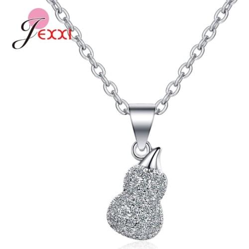 Fast Shipping 925 Sterling Silver Gourd Pendant Necklaces Women Girls Plant Pendant Necklace For Wedding Engagement Party