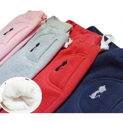 Childrens pants plus velvet thick section warm casual pants autumn and winter girls boys Sports trousers baby