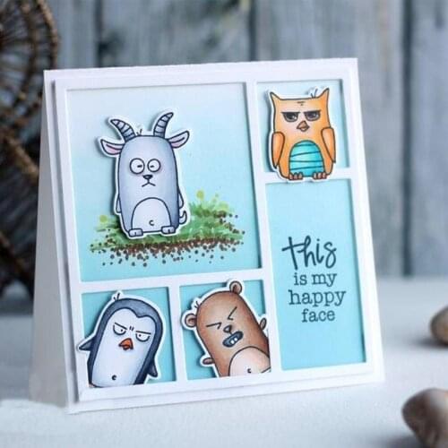 "This Is My Happy Face" Metal Cutting Dies & Coordinating Stamp For Scrapbooking Craft Embossing Stencil Die Cut Card Making