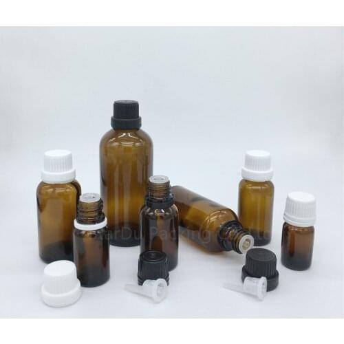 5ml 10ml 15ml 20ml 30ML 50ml 100ml amber Glass Bottle, Vials Essential Oil Bottle with tamper evident cap Perfume bottles 500pcs