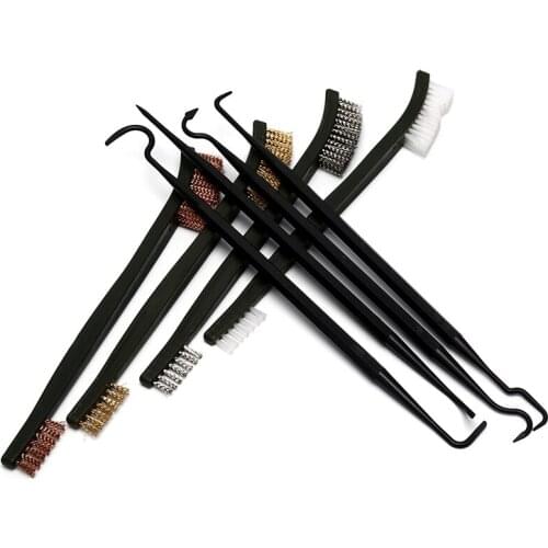 Hot!8pcs/Set (4pcs Steel Wire Brush + 4pcs Nylon Pick )Universal Gun Hunting Cleaning Kit Tactical Rifle Gun Cleaning Tool