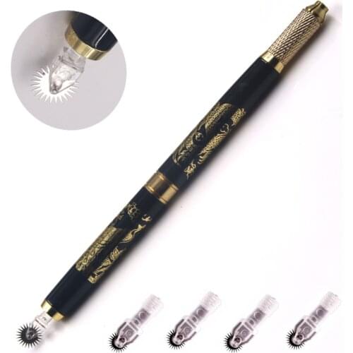 New Arriving Easy Coloring Roller Pin Microblading Needles for Embroidery pen permanent makeup with 1pcs manual pen