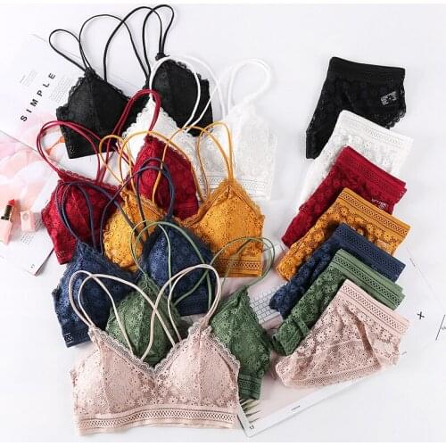 Sexy lingerie set Lace Bra and Panty Seamless bralette Push Up Underwear Women Briefs Wireless Langerie Feminina Fashion Bras