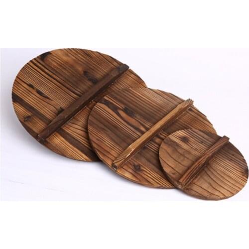 Chinese Fir Pot Lid 18-36cm Cast Iron Pot Lid Pot Cover Wok Pan Lids Large Pot Lid Wood Cover Big Frying Pan Lids Wooden Pot Lid