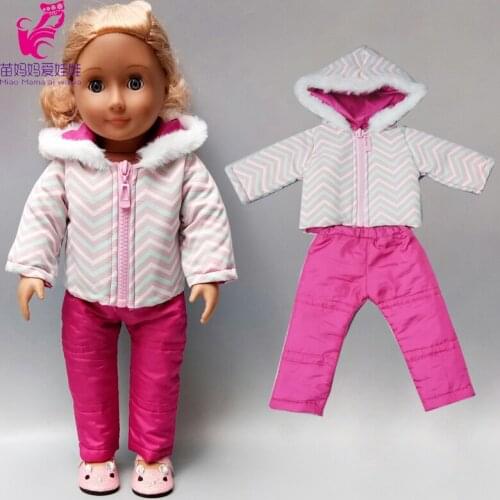 43cm Baby Doll Clothes Ski Jacket Pants Set 18 Inch girl Doll winter Clothes suit