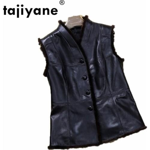 Real Genuine Leather Jacket Sheepskin Coat Female Jacket Korean Mink Fur Coat Vest Women Tops Autumn Winter Jacket ZT1739