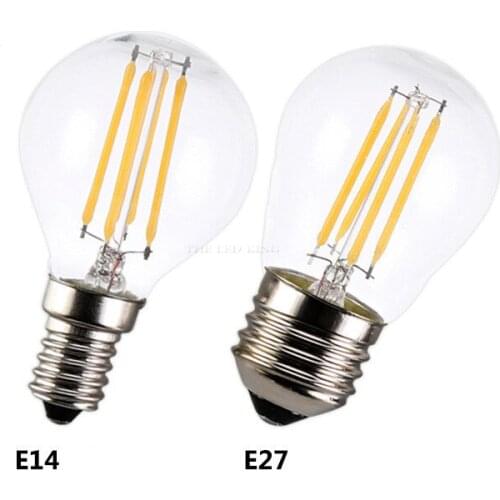 10X LED Bulb E14 E27 220V 4W 8W 12W G45 LED Filament Candle Bulb Candelabra Flame Bent Tip 20W 40W Incandescent Equivalent lamp