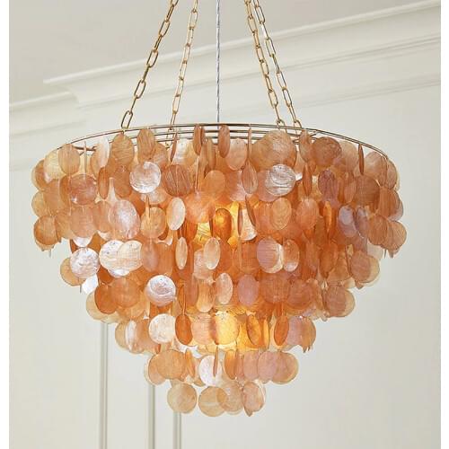 Modern DIY shell Lustre Led Pendant Chandelier Lights for dining room Nordic Luxury living room bedroom home fixture Chandeliers