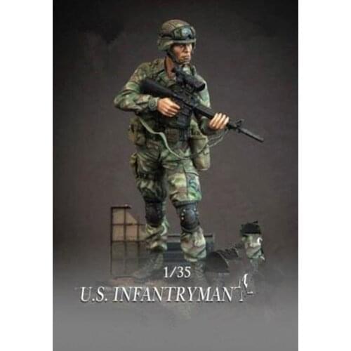 1:35 Scale US Modern military INFANTRYMAN Soldiers Miniatures Unpainted DIY Assembling Static Figure Resin Model Kits