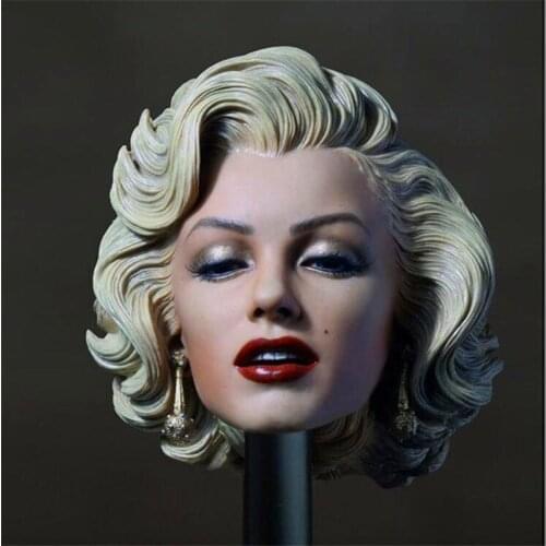 1/6 Scale Female Soldier Beauty Head Sculpture Model Marilyn Monroe Head Sculpture Fits 12'' Action Figure Coated Body Doll Toy